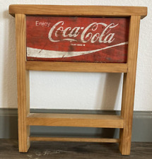 Vtg Wood Coca-Cola Wall Towel Rack Sign Repurposed Pop Crate Side 10"x12.5" Coke for sale  Shipping to South Africa