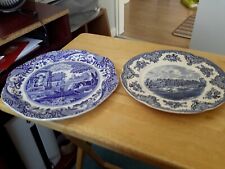 2 BLUE AND WHITE DINNER PLATES.SPODE AND JOHNSON BROTHERS for sale  MORECAMBE