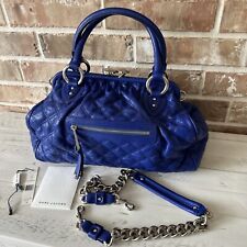 Bolsa satchel feminina MARC JACOBS azul acolchoada couro stam comprar usado  Enviando para Brazil