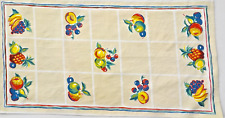 Vintage Kitchen Towel Country Farmhouse Style Vivid Fruit on Window Pane Check for sale  Shipping to South Africa