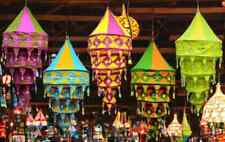 Lotes coloridos artesanais para decoração de casa decoração de festa tecido lanterna comprar usado  Enviando para Brazil