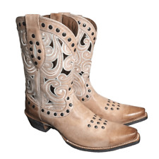 Bota Ariat Paloma couro Oak Barrel bege bronzeado feminina 10 recorte ocidental biqueira recortada comprar usado  Enviando para Brazil