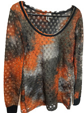 Used, Sheer Burnout Netting Size M Black Orange Long Sleeve Tunic BKE Canada for sale  Shipping to South Africa