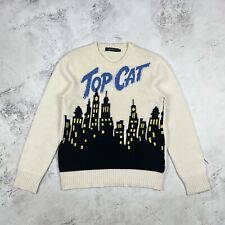 Iceberg History ‘Top Cat’ Cream Wool Knit Crewneck Jumper Size Large L 19.5” PTP, used for sale  Shipping to South Africa