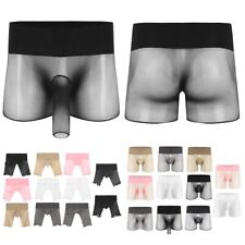 Men's Boxer Briefs Sheer Underwear Nylon Underpants With Sheath Sissy Lingerie for sale  Shipping to South Africa
