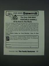 1986 Foley-Belsaw One-Man Portable Sawmill Ad for sale  Madison Heights