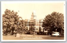 Charlotte Michigan~Courthouse~Vending Trailer~Big Clocktower~RPPC 1940s Postcard for sale  Shipping to South Africa