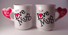 Juego de 2 tazas de café vintage con mango de corazón rojo The Love Mug I Love You segunda mano  Embacar hacia Argentina