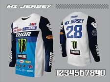 Camiseta Personalizada Estilo Motocross Thor Mon Yamaha Yamalube Nome + Número Tamanho M-XXL comprar usado  Enviando para Brazil