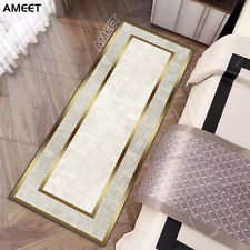 Tapete de luxo quarto borda retangular tapete dourado longo decoração moderna para casa comprar usado  Enviando para Brazil