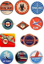 Vintage Style Airline Travel Suitcase Luggage Labels Set Of 11 vinyl stickers til salgs  Frakt til Norway