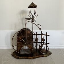 Vintage Brutalist Metal Art Copper Steampunk Penny Farthing Bicycle Mailbox for sale  Shipping to South Africa