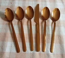 Gold coloured cutlery for sale  SELBY