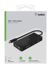 Adaptador de video Belkin USB-C 4 en 1 a HDMI VGA DVI Displayport negro Avc003Btbk segunda mano  Embacar hacia Argentina