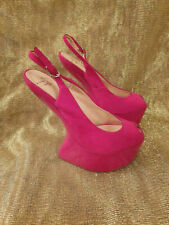 BN RRP£880 GIUSEPPE ZANOTTI PINK PLATFORM HEEL LESS WEDGE PEEP TOE SHOES for sale  Shipping to South Africa