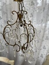 Candelabro francês vintage de latão, design delicado lotes de vidro, usado comprar usado  Enviando para Brazil