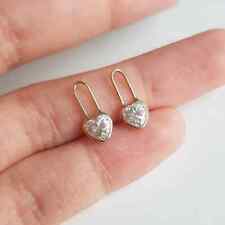 Used, Natural Moissanite Heart Solid 14k & 18k Gold Gift For Birthday Women Earrings for sale  Shipping to South Africa