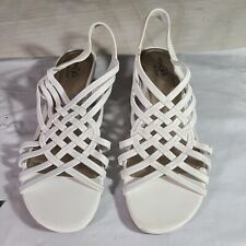 Sandálias anabela East 5th Flex Form EF ROUSAY feminina branca elástica tamanho 8,5 M comprar usado  Enviando para Brazil