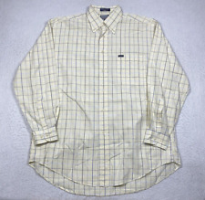 Faconnable Shirt Mens Large Yellow Plaid Vintage Button Down Long Sleeve for sale  Shipping to South Africa