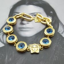 Pulseira Berloque Medusa Azul Versace Dourada comprar usado  Enviando para Brazil