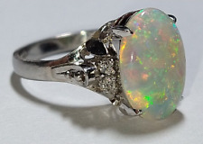Anel de diamante opala natural de platina sólida 2,84 quilates 6,42 gramas - tamanho 5,5 pt900 comprar usado  Enviando para Brazil
