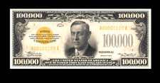 Reproducción Raro Billete US$100.000 Dólares 1934 Certificado Oro Espécimen segunda mano  Embacar hacia Mexico