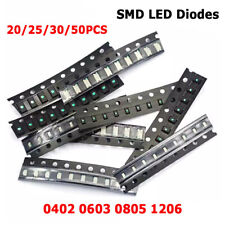 Lâmpada LED 20/25/30/50 peças SMD/SMT 0402 0603 0805 1206 diodos branca vermelha azul comprar usado  Enviando para Brazil