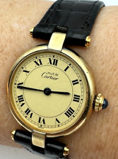 Cartier Must de Swiss Vermeil Argent Oro Romano Esfera Original 590004 REVISADO segunda mano  Embacar hacia Argentina