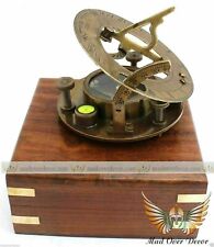 Relógio de sol náutico marítimo Londres bronze bússola com caixa de madeira presente colecionável comprar usado  Enviando para Brazil