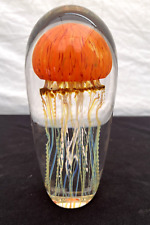 Richard Satava Signed Moon Jellyfish Sculpture Art Glass Paperweight 6.5" Exc. for sale  Shipping to South Africa