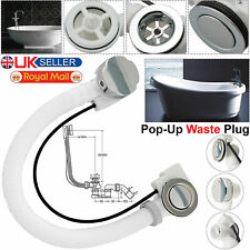 Used, Concealed Bath Overflow Waste Pop-Up Plug & Plastic Pipe and Twist Chrome Handle for sale  SLOUGH