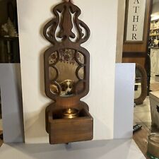 Vintage Carved Wooden Mirrored Wall Hung Shelf Glove/key Holder 30”H X 9.25”W, used for sale  Shipping to South Africa