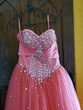 Merle Coral Prom Dress  Embroidered Rhinestone Bodice Never Worn for sale  Shipping to South Africa