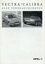 Opel Vectra and Calibra consumption data brochure 1996 12/96 D consumption data for sale  Shipping to South Africa