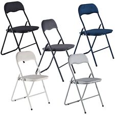 4 Pc Folding Lightweight Chair Set Portable Metal Frame PVC Velvet Ribcord Seats for sale  Shipping to South Africa