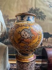 Antique 17th Century Istoriato Style Italian Maiolica Albarello Skull Drug Jar for sale  Shipping to South Africa
