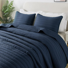 Conjuntos de roupa de cama tamanho grande California tamanho King com fronhas de travesseiro, azul marinho 3 comprar usado  Enviando para Brazil
