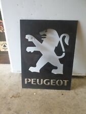 PEUGEOT Grande Acciaio Insegna Placca Parete Metal Art mancave Garage 1234567890 GTI., usato usato  Spedire a Italy