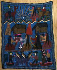Tapiz bordado de arte popular peruano lago Titicaca Uros isla flotante segunda mano  Embacar hacia Argentina