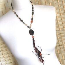 brown beaded necklace glass for sale  BRIDLINGTON