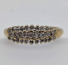 Used, 9ct Yellow Gold Ring Diamond Cluster Natural Gemstones Ring Size L for sale  Shipping to South Africa
