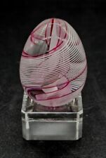 Steven Maslach Cuneo Furnace Red Pink White Swirl Glass Egg Marble Paperweight for sale  Shipping to South Africa