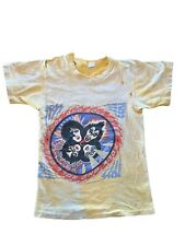 Camiseta amarela vintage anos 70 KISS Rock N Roll Over 1978 tamanho XS ponto único destruída! comprar usado  Enviando para Brazil