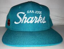 Boné vintage San Jose Sharks Sports Specialties script Snapback anos 90 NHL hóquei comprar usado  Enviando para Brazil