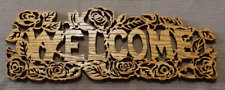 Carved wooden welcome for sale  Davenport