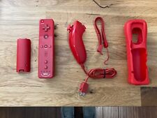 Wii Motion Plus Red Remote with Rubberized Grip and Nunchuck OEM Official for sale  Shipping to South Africa