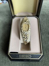 Beautiful 14k Yellow Gold Nugget  7" Seiko Wrist Watch Newly Serviced Watch for sale  Middleburg
