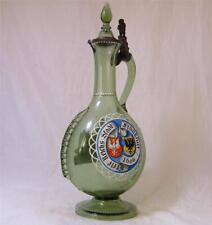 Antique Green Glass Bohemian Beer Stein Enameled Frankfurt by A.Egermann c.1880s for sale  Shipping to South Africa