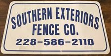 Placa de licencia de refuerzo Southern Exterior Fence Company Alabama Louisiana segunda mano  Embacar hacia Argentina
