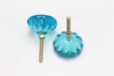 Conjunto de botões decorativos de armário de vidro gaveta pequena alça de cômoda azul claro comprar usado  Enviando para Brazil